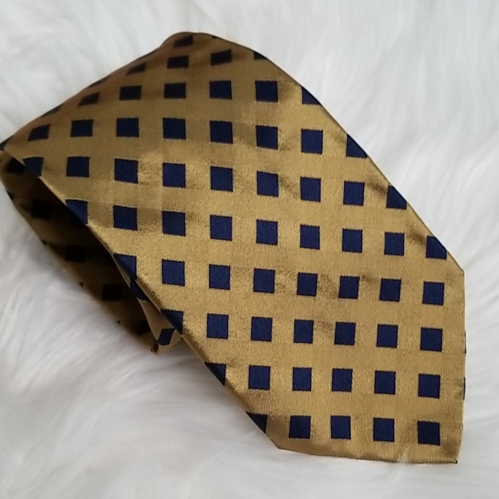 VTG Altea Milano Gold & Navy diamond design Tie